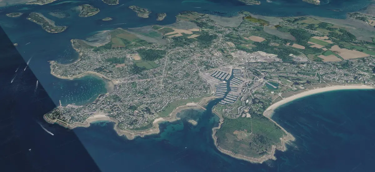 Vue aérienne de la presqu'île d'Arzon, Golfe du Morbihan